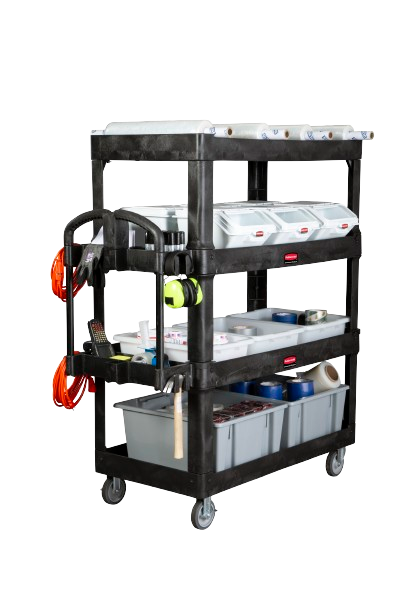 Rubbermaid BRUTE® 4-Shelf Heavy-Duty Ergo Utility Cart