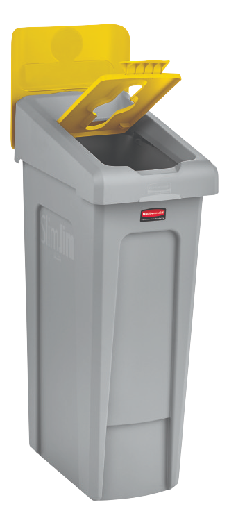 Rubbermaid SLIM JIM® Recycling Station Lid, Mixed Recycling Yellow
