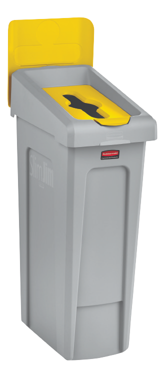 Rubbermaid SLIM JIM® Recycling Station Lid, Mixed Recycling Yellow