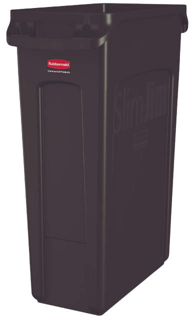 Rubbermaid SLIM JIM® Container with Venting Channels 87L - Black