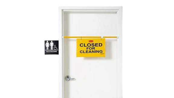 Rubbermaid "Closed for Cleaning" Hanging Sign, Yellow