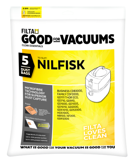 Nilfisk GD1000 Dust Bags 5/PKT C011