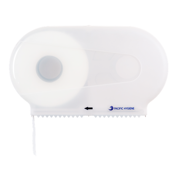 Pacific Hygiene Double Jumbo Toilet Roll Dispenser - White