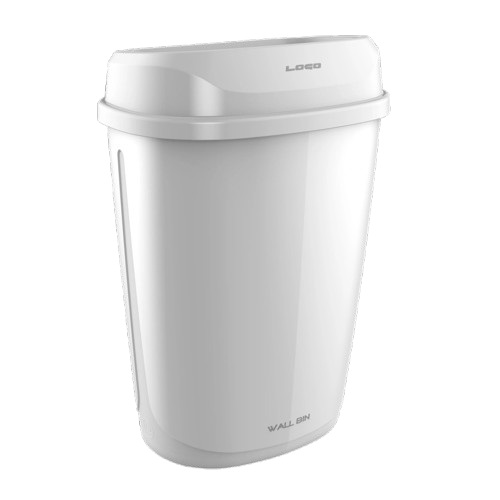 Waste Paper Bin and Lid, White