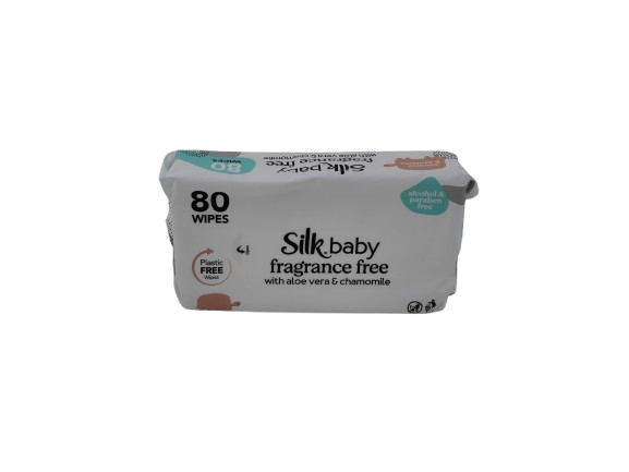 Silk Plastic Free Fragrance Free Baby Wipes 80/pack