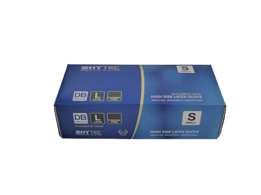 Hytec Dark Blue Hi Risk Latex Gloves, Powder Free
