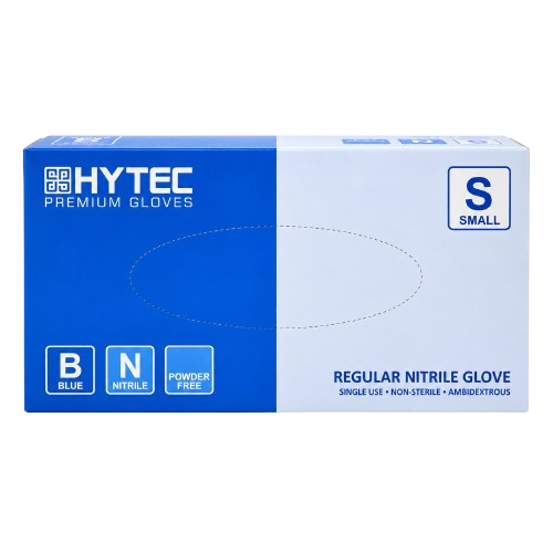 Hytec Blue Regular Nitrile Gloves, Powder Free (100/Inner)