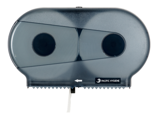 Pacific Hygiene Double Jumbo Toilet Roll Dispenser - Black