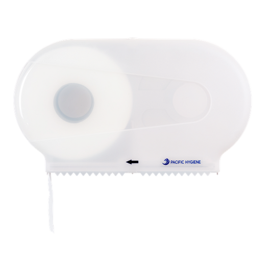 Pacific Hygiene Double Jumbo Toilet Roll Dispenser - White