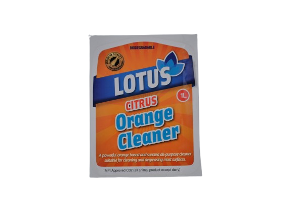 Lotus Citrus Orange Cleaner Label