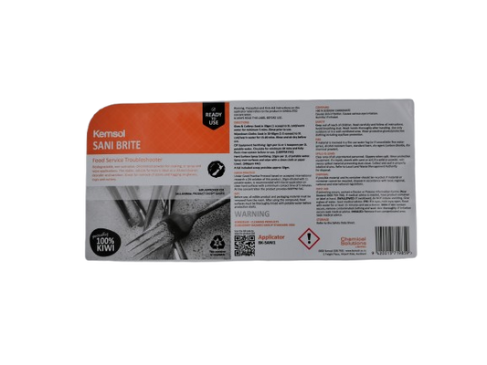 Sani Brite App Label