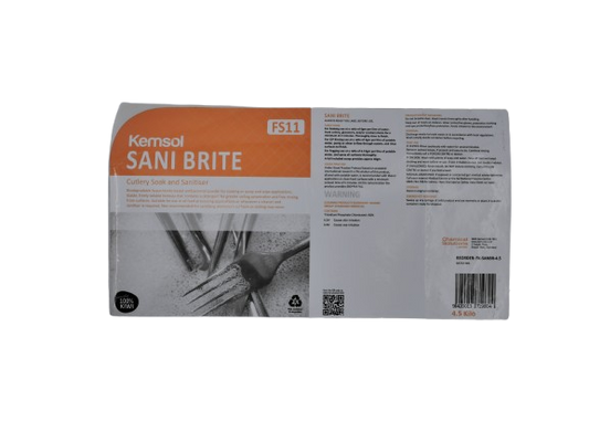 Sanibrite Cutlery Soak 4.5kg Label