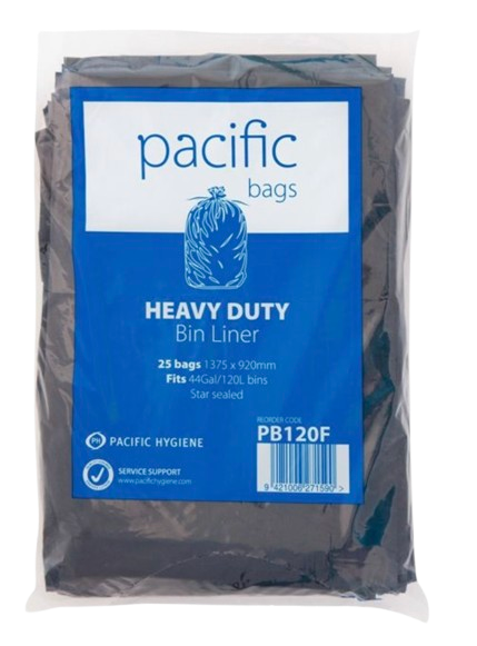 Pacific 120L Bin Liner Black