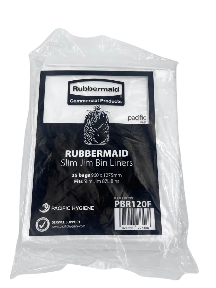 Pacific Rubbermaid Slim Jim Bin Liner, Clear