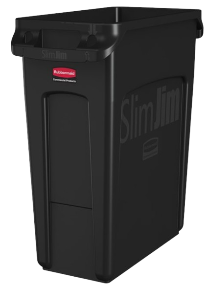 Rubbermaid SLIM JIM® Container with Venting Channels 60L Black