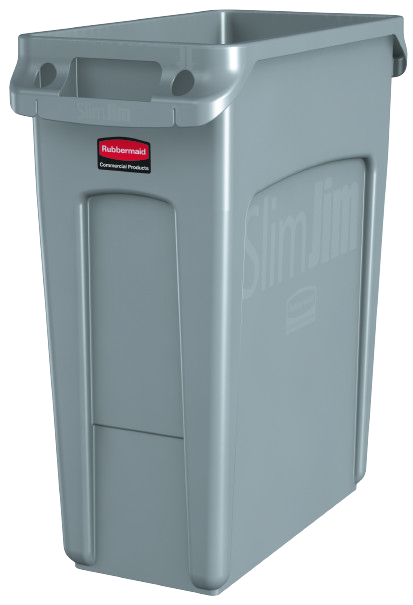 Rubbermaid SLIM JIM® Container with Venting Channels 60L Gray