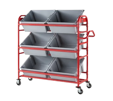 Rubbermaid Tote Picking Cart with Angled Shelves