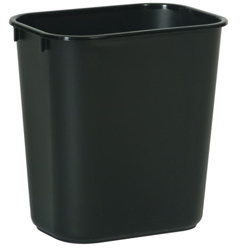 Rubbermaid Wastebasket Rectangle 12.9L - Black