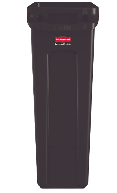 Rubbermaid SLIM JIM® Container with Venting Channels 87L - Black
