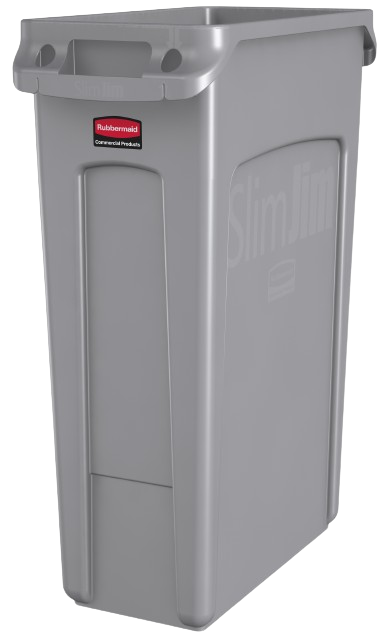 Rubbermaid SLIM JIM® Container with Venting Channels 87L - Gray