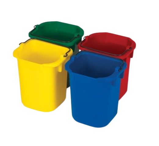 Rubbermaid Heavy Duty Pails 4.8L Set of Blue/Red/Yellow/Green