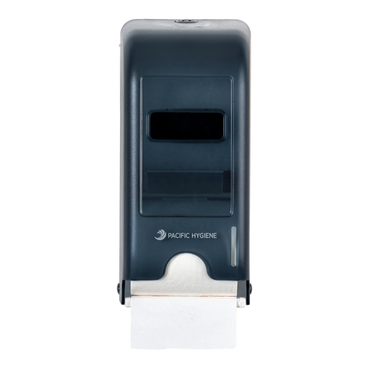 Pacific Hygiene 2 Roll Drop Down Toilet Tissue Dispenser - Smoke Blue